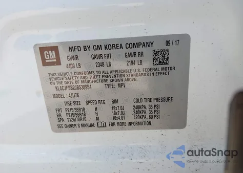 2018 Buick Encore Preferred Ii from USA, damaged, VIN KL4CJFSB2JB538954